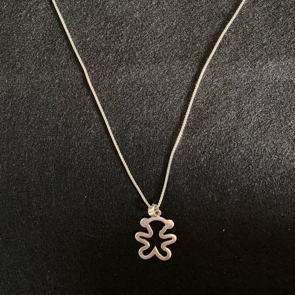 Sterling Silver Necklace with Teddy Bear Pendant